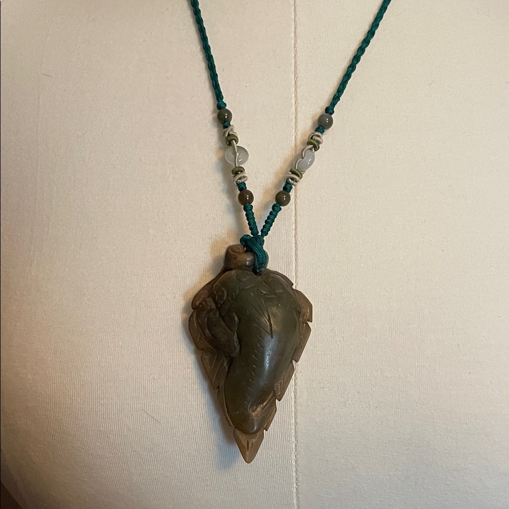 Koi fish Stone Pendant Necklace